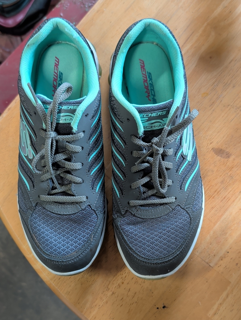 Skechers Air Women's Gray/Teal Sneakers with Memory Foam